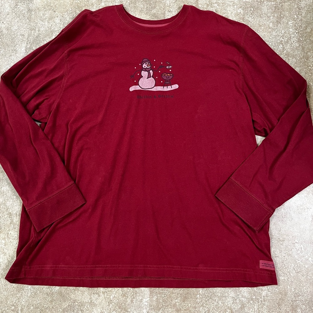 Life Is Good Grilling Snowman Graphic Men’s Tee - Picture 2 of 7